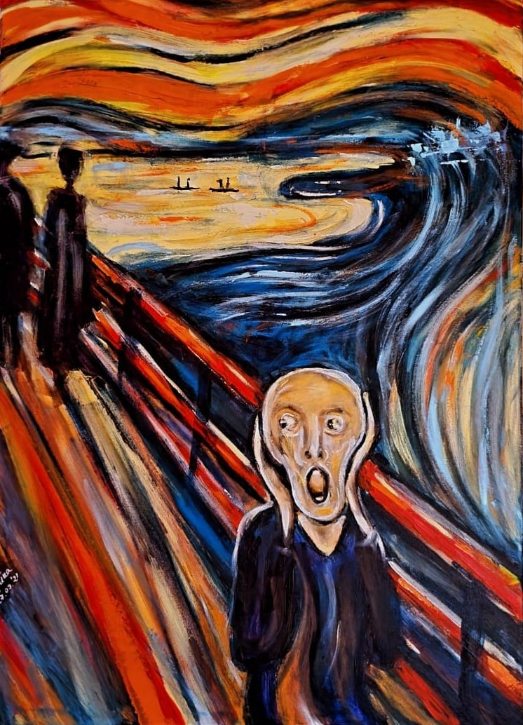 ArteDiAlina.com painting: Louder than before (omaggio a Munch)